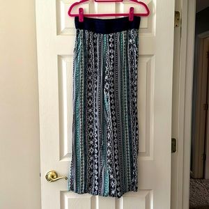 Navy Mixed Print Pants